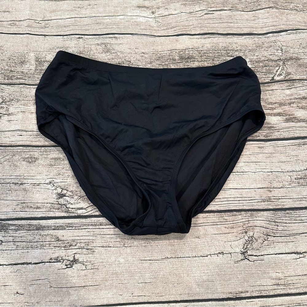 La Blanca High Waisted Swim Bottoms in Black Size 16